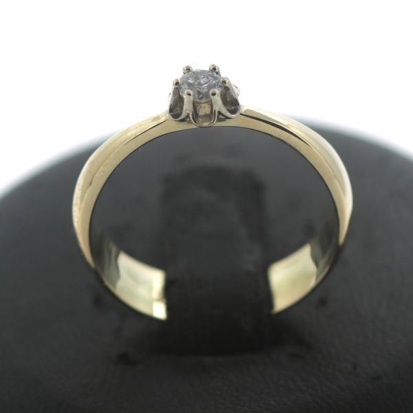 Solitär Ring 585 Gold Gelbgold Diamant 0,07 CT Wert 690,-
