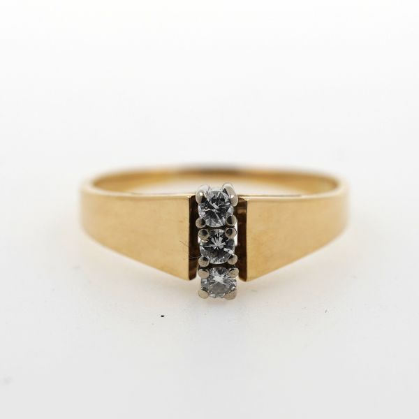Ring Diamant 585 Gold 14 Kt Gelbgold Brillant 0,20 CT Wert 520,-