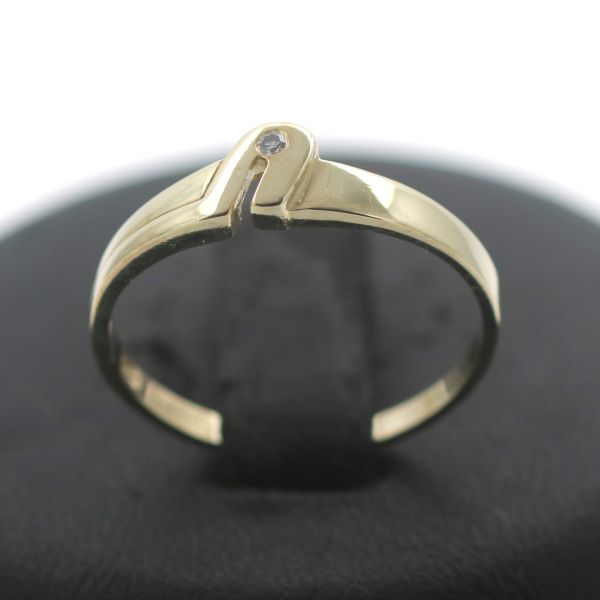 Brillant Gold Ring 585 14 Kt Gelbgold Weißgold Diamant ca. 0,03 Ct Wert 300,-