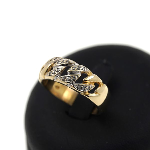 Modischer Diamant Ring 333 Gold 8 Kt Gelbgold 0,15 CT Wert 660,-