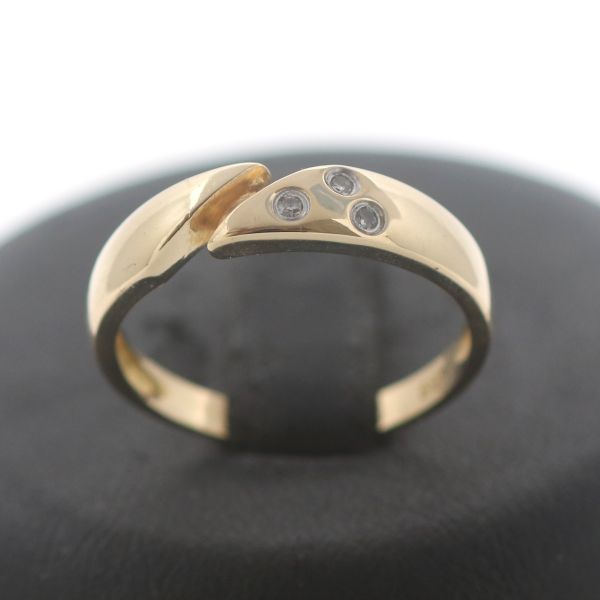 Diamant Gold Ring 585 14 Kt Gelbgold 0,05 Ct Wert 380,-
