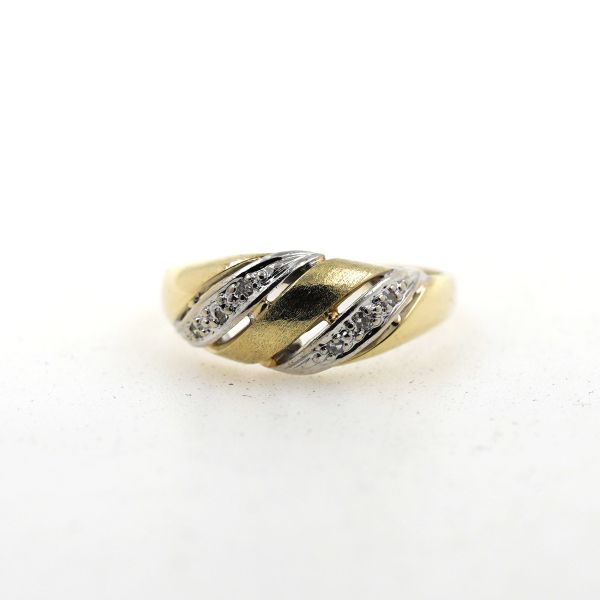 Diamant Ring 585 Gold 14 Kt Gelb- Weißgold Bicolor Wert 490,-