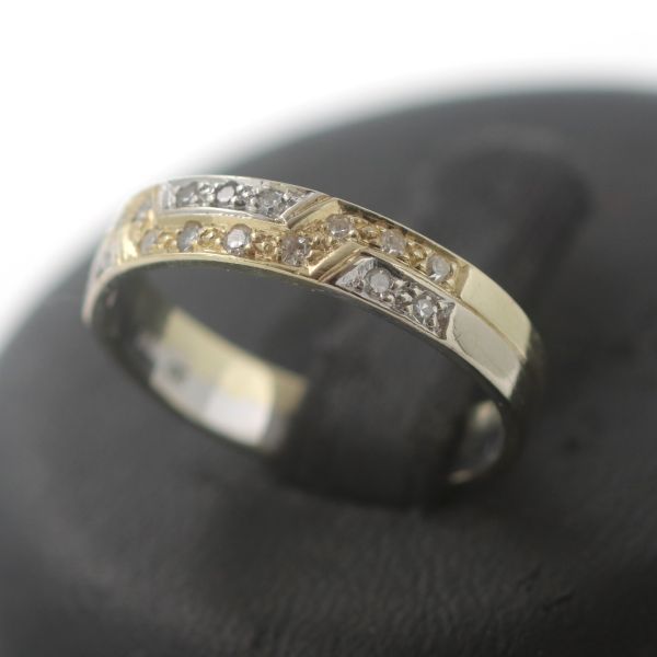 Diamant Ring 585 Gold 14 Kt Gelb- Weißgold Bicolor Goldring Wert 740,-