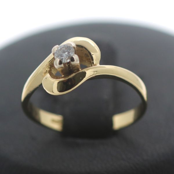 Solitär Ring Brillant 0,07 Ct Gold 750 18 Kt Gelbgold Wert 600,-