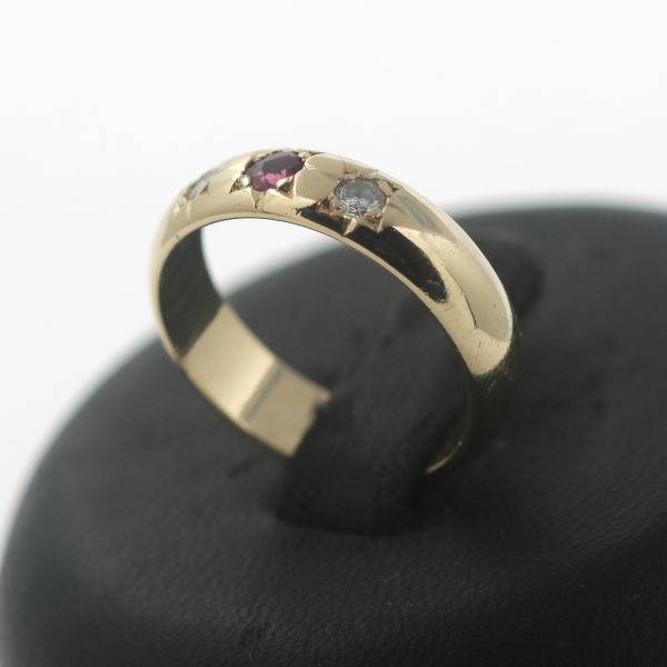 Antiker Rubin Brillant Ring 585 Gold 14 Kt Gelbgold Wert 900,-