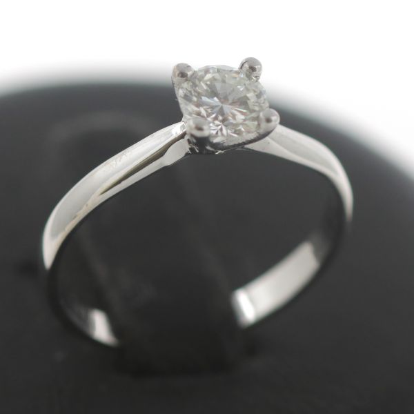 Solitär Ring 585 14 Karat Weißgold Diamant Brillant 0,52 CT Wert 3900,-