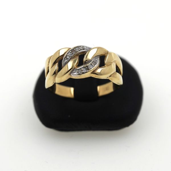 Diamant Brillant Ring 585 Gold 14 Kt Gelbgold 0,05 CT Wert 350,-