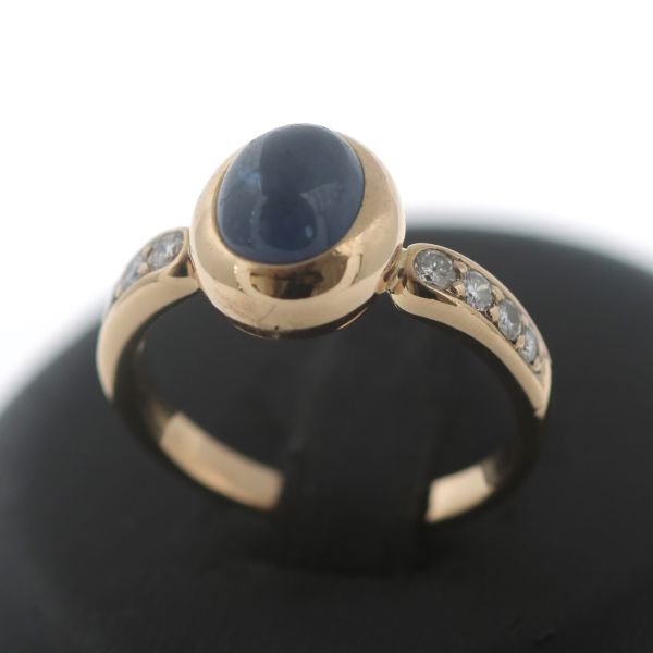 Saphir Diamant Ring 750 Gold 18 kt Gelbgold Edelstein Goldring Wert 1700,-