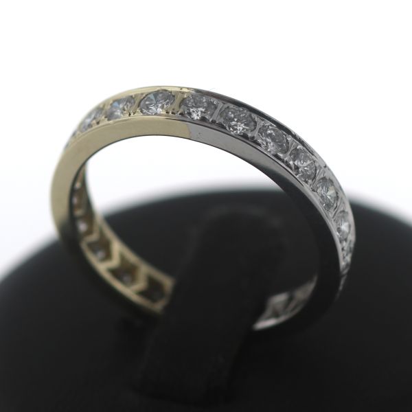 Herren Memory Brillant Ring 585 2,30 CT Gold 14 Kt Bicolor Diamant Wert 5250,-
