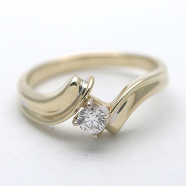 Solitär Brillant Ring 585 Gold 14 Kt Gelbgold 0,22 Ct Diamant VVS/H Wert 1100,-