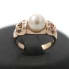 Perle Ring 585 Gold 14 Kt Rosegold Zirkonia Damen Goldring Wert 580,-