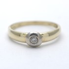 Solitär Diamant Ring 585 Gold 14 Kt bicolor Weiß-und Gelbgold Wert 460,-