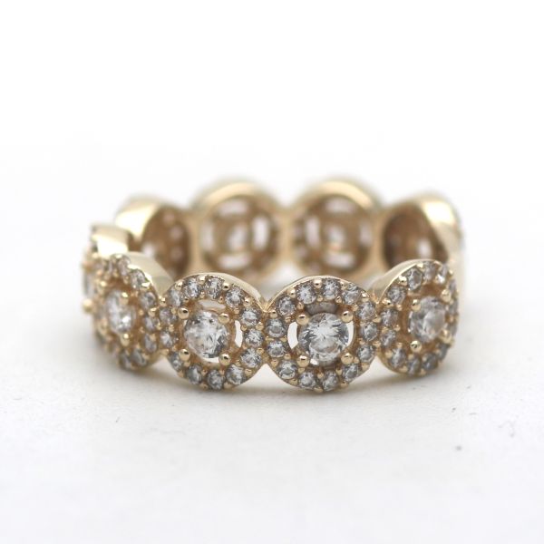 Designer Zirkonia Ring 585 Gold 14 Kt Gelbgold Wert 450,-