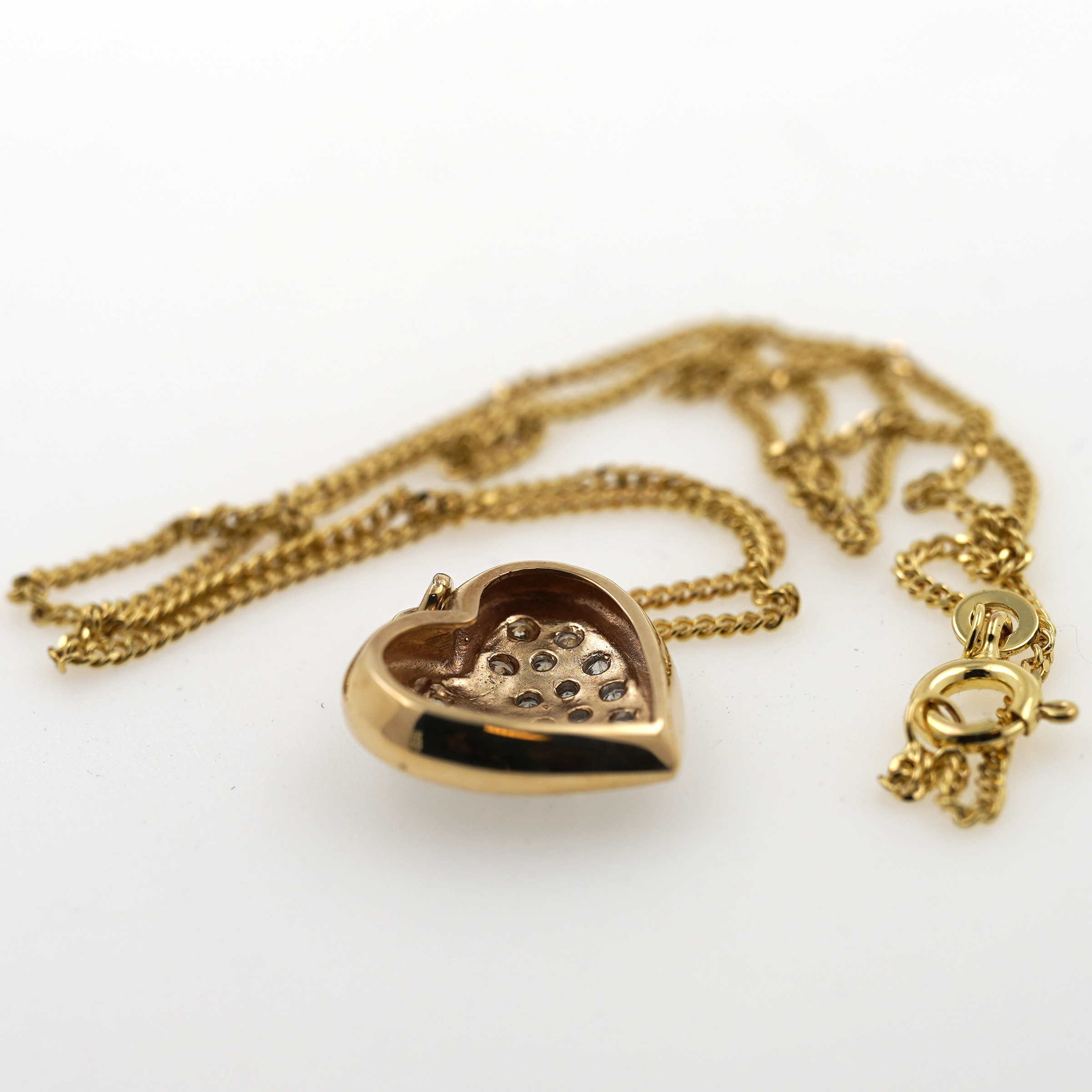 8 Zirkonia Romantische - Anhänger Juwelier Shop Goldankauf Juweliero Online zeitloses Herz | Gold Design mit Kette 333 Gelbgold Kt Eleganz - und &