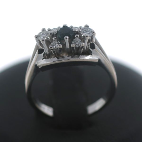 Saphir Brillant Ring 750 Gold Diamant 18 Kt Weißgold Wert 1500,-