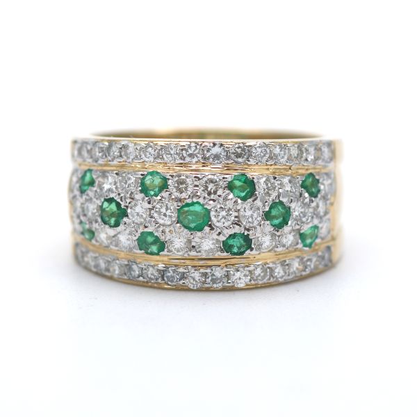 Diamant Smaragd Ring 750 Gelbgold 1,30 Ct Brillant 18 Karat Gold Wert 4000,-