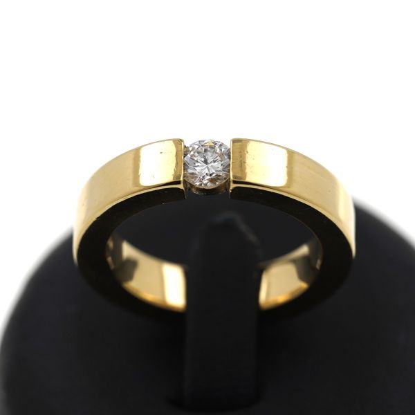 Solitär Brillant Spann Ring 750 Gold 18 Kt Gelbgold Wert 5700,-