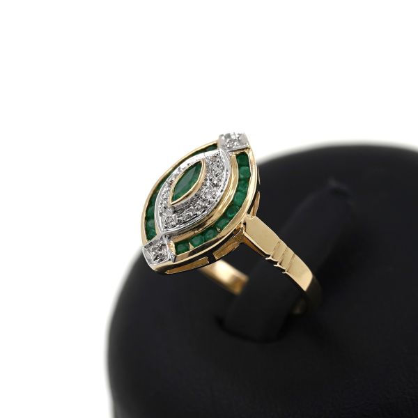 Smaragd Diamant Ring 585 Gold 14 Kt Gelbgold Wert 690,-