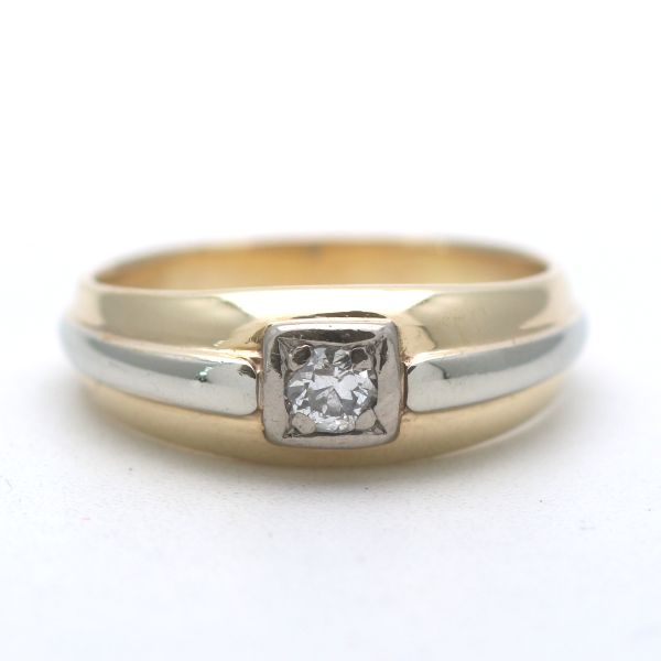 Solitär Ring 585 Gold Diamant 14 Kt Bicolor 0,15 Ct Wert 900,-