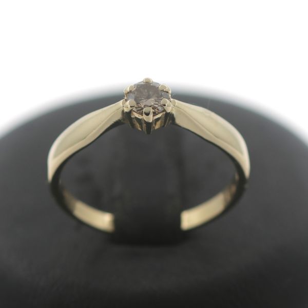0,33 Ct Solitär Diamant Ring 585 Gold 14 kt Gelbgold Brillant Goldring Wert 790,-