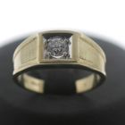 Solitär Zirkonia Gold Ring 333 8 Kt Bicolor Weißgold 4,3 Gramm Wert 390,-