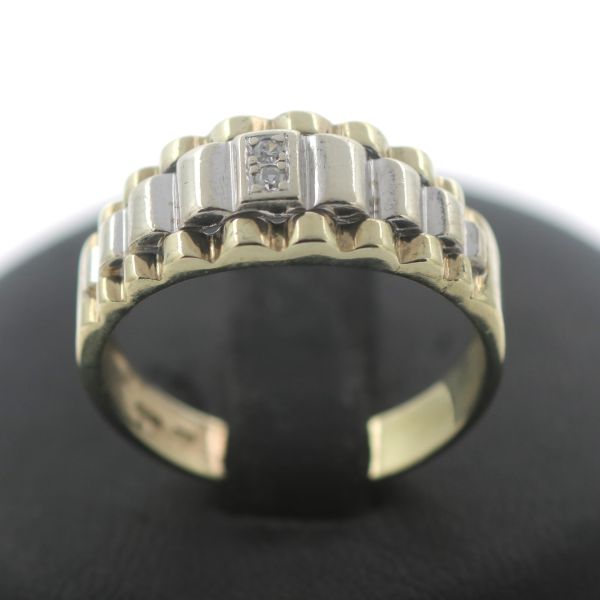 Herren Diamant Ring 333 Gold 8 Kt Gelb-Weißgold Wert 480,-