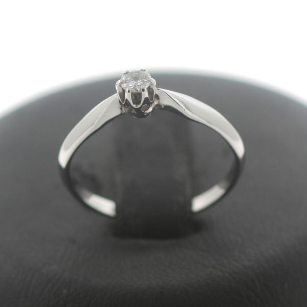 Solitär Brillant Ring 585 Gold 0,10 Ct Diamant Verlobung Weissgold Wert 390,-