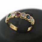 Brillant Saphir Smaragd Rubin Ring 750 Gold 18 Kt Gelbgold Wert 1490,-