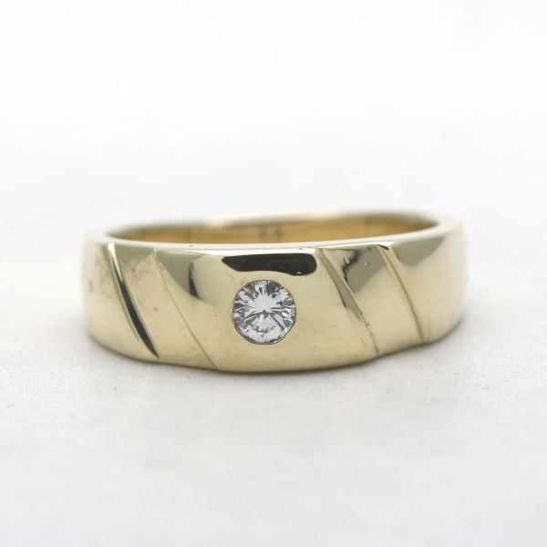 Solitär Ring 585 Gold 14 Kt Gelbgold Diamant 0,20 Ct Brillant Unisex Wert 1950,-