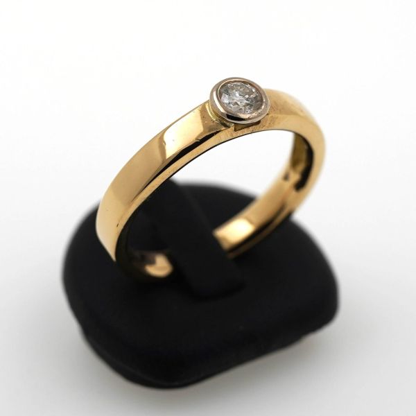 Solitär Diamant Ring 750 Gold 0,25 Ct Gelbgold Brillant 18 kt Wert 1400,-