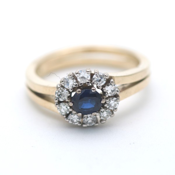 Diamant Saphir Ring 585 Gold 14 Kt Gelbgold Edelstein Wert 1600,-