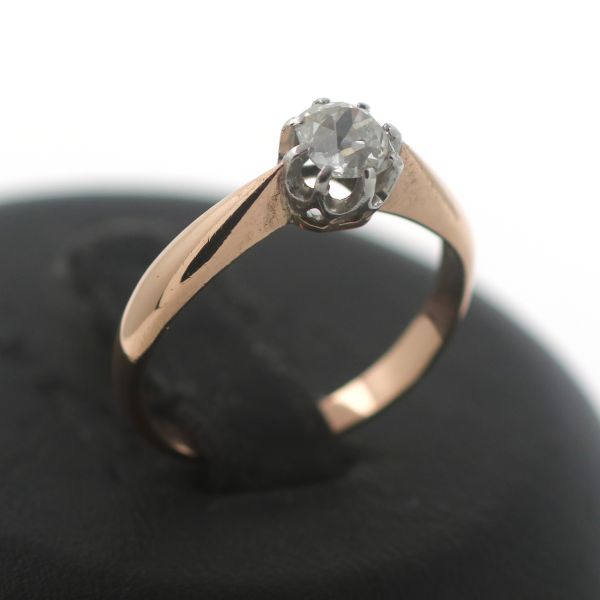 Solitär Diamant Gold Ring 585 14 Kt Gelbgold Weißgold 0,40 Ct Damen Wert 1150,-