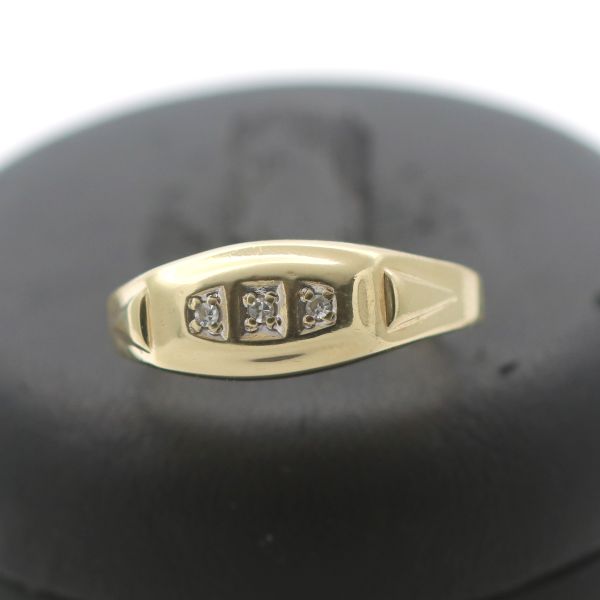 Diamant Gold Ring 585 14 Kt Gelbgold 0,03 Ct Goldring Damen Edel Wert 300,-