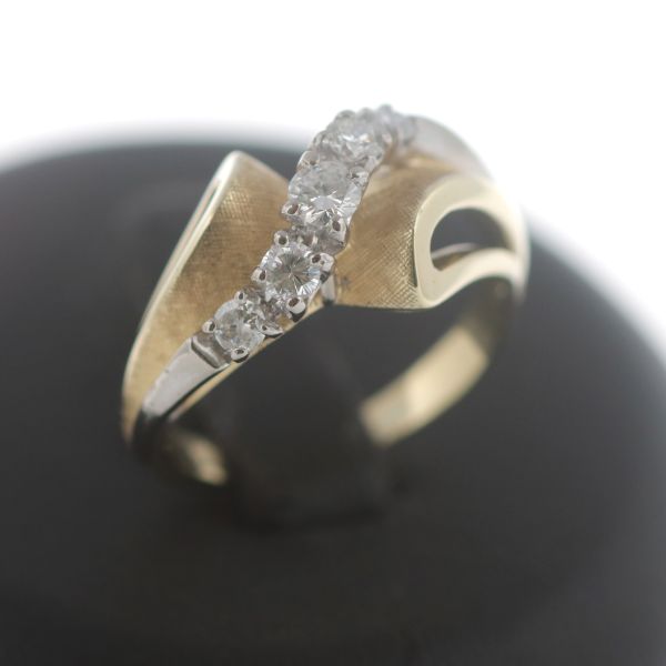 Diamant Ring 585 Gold Brillant 0,37 Ct 14 Kt Bicolor Wert 1330,-