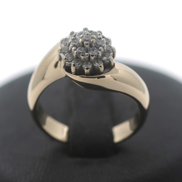 0,50 Ct Brillant Ring 585 Gold Diamant 14 Kt Bicolor Wert 1700,-
