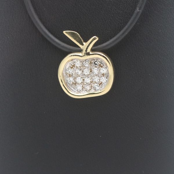 Apfel Apple Diamant Anhänger 750 Gold Achtkant 0,40 CT Wert 1230,-
