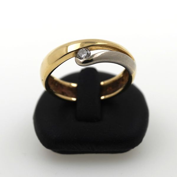 Diamant Solitär Ring 585 Gold Brillant 14 Kt Bicolor Wert 920,-