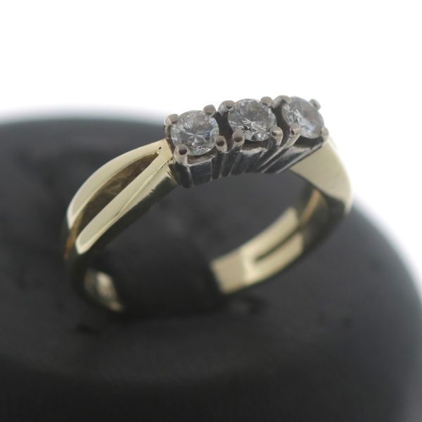 Diamant Ring 585 Gold 14 Kt Gelb- Weißgold Brillant Goldring Wert 1300,-