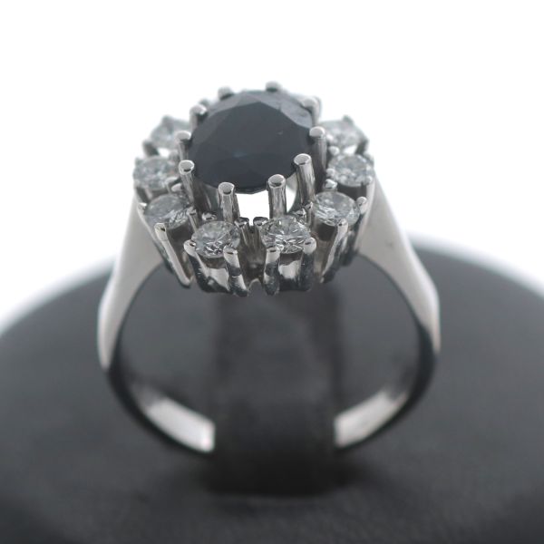Saphir Diamant Ring 585/ 14 Kt Weißgold Wert 3780,-