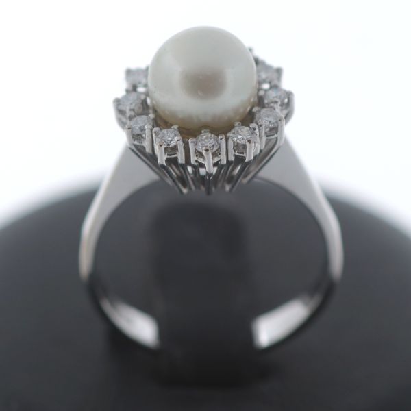 Brillant Ring 585 Gold 14 Kt Weißgold Diamant Südseeperle Wert 1600,-