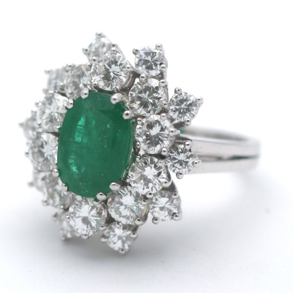 3,20 Ct Diamant Smaragd Ring 750 Weißgold Brillant 18 Kt Gold Wert 11500,-