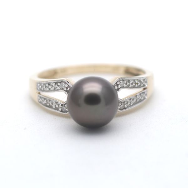 Tahiti Perlen Ring 585 Gold 14 Kt Diamant Bicolor Wert 390,-