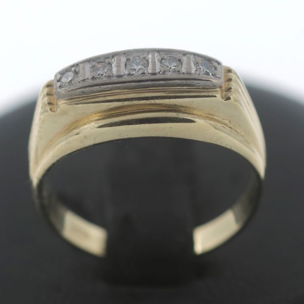 Ring Gold Diamant 0,15 Ct 585 14 Kt Bicolor Weiß - Gelbgold Wert 750,-