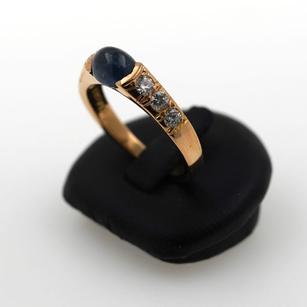 0,40 Ct Brillant Saphir Ring 750 Gold Diamant 18 Kt Gelbgold Wert 1300,-
