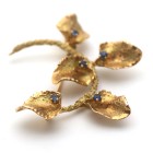 Boucheron Paris Brosche 750 Gold Blütenzweig Saphir 18 Kt Sammlerstück Vintage
