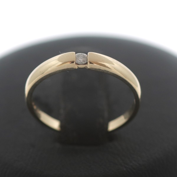 Brillant Spann Ring 375 Gold Diamant 9 Kt Gelbgold 0,05 Ct Wert 180,-