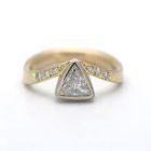 1,00 Ct Diamant Ring im Trillantschliff 750 Gold 18 Kt Gelbgold Wert 11900,-
