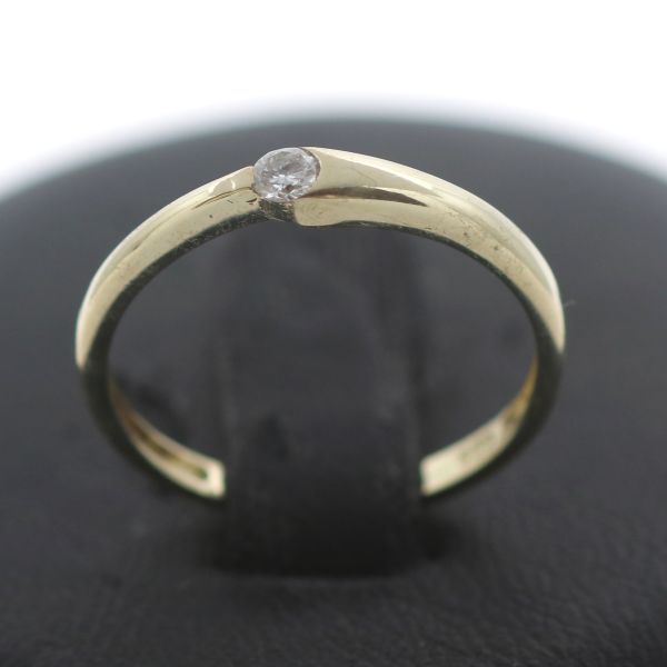 Solitär Diamant Ring 585 Gold 14 Kt Weißgold 0,08 Ct Brillant Wert 440,-