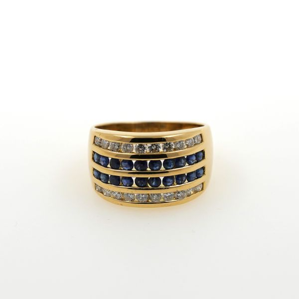 Brillant Saphir Ring 750 Gold Diamant 18 Kt Gelbgold Edelstein Wert 2200,-