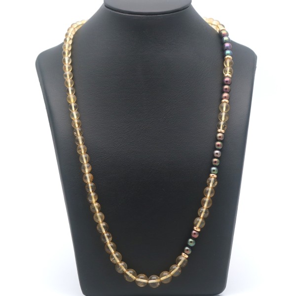 Edelstein Collier Kette 585 Gold 14 Kt Tahiti Perlen Farbsteine Wert 380,-
